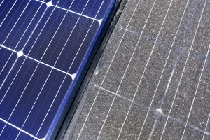 Solarmodule Nahaufnahme für erneuerbare Energie.